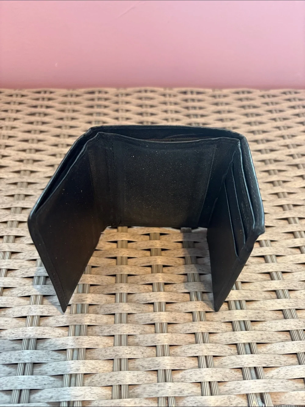 Lord & Taylor Black Leather Trifold Wallet